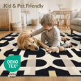 thumbnail image 4 of ODIKA 4'x6' Washable Area Rug Pet Friendly, Non-Shedding Geometric Contemporary Interlocking Arch Abstract Mid Century for Bedroom, Reading Nook, 4 of 7