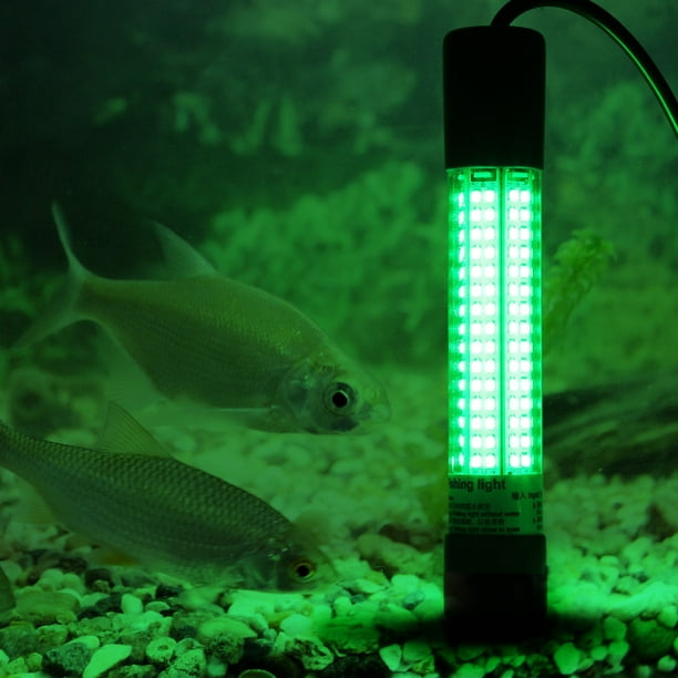 Rdeghly Fishing Lure Light,18W LED Fish Lure Underwater Fishing Light Night  Green Fish Boat Lamp with Battery Clip, Light Lure 