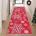 thumbnail image 2 of Area Rugs Washable Christmas Rug  Xmas Holiday Large Area Rug Non Shedding Soft  Christmas Snow Print Solid Rugs for Nursery, Red, 2 of 10