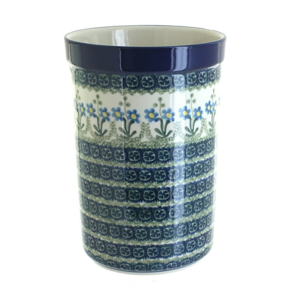 Blue Rose Polish Pottery Blue Posy Utensil Jar