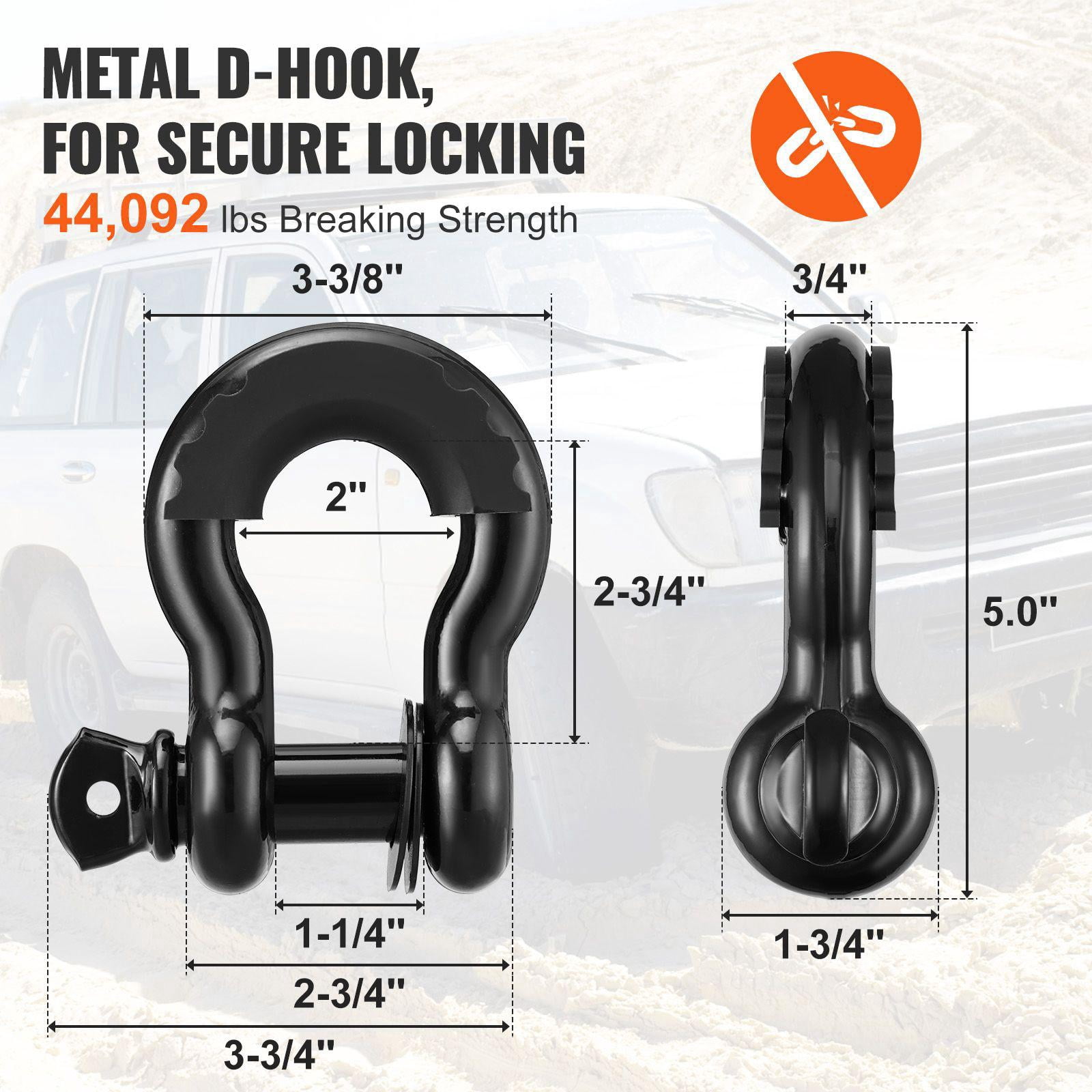 Heavy Duty Off Road Recovery Kit 3x30 Winch Tow Strap 30000 lbs with D Ring Shackles 44092 lbs Shackle Receiver Storage Bag for ATV Jeep Truck