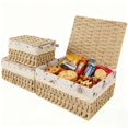 thumbnail image 1 of MEHOOM Decorative Storage Baskets, Natural Paper Rope Wicker Baskets with Lid & Liner, Baskets and Bins for Bedroom, Living Room, Kitchen, Table, Home Decor (3 Pack), 1 of 9