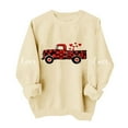 thumbnail image 2 of FAWUUDO Womens Valentines Day Sweatshirt Heart Print Crewneck Long Sleeve Pullover Casual Comfortable Romantic Gift for Her Beige S, 2 of 7