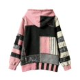 thumbnail image 3 of JIAYUE Women Pullover Hoodie Long Sleeve Patchwork Monster Face Print Sweatshirt With Pocket for Outdoor Travel, 3 of 4