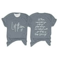 thumbnail image 2 of Tittly T Shirts for Women Graphic Tees Women's Fashion Round Neck Short Sleeved Let Them Misunderstand You Letter Printed Motivational Print Top T Shirt Tshirts Shirts Womens Tops Grey XL, 2 of 3