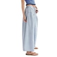 thumbnail image 2 of Pantalones Vaqueros Anchos para Mujer, Holgados, con Cintura Elástica, Botones, Estilo Boyfriend, Informales, Sueltos, con Bolsillos. Azul XL, 2 of 9