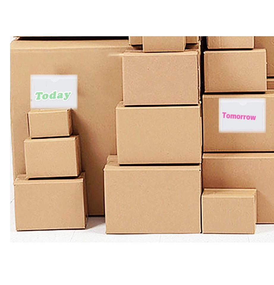 30 Pack Self Adhesive Index Card Pockets 3X5In With Top Open For Loading, Cle...
