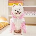thumbnail image 4 of Pet Clothing Flannel Dog Warm Jumpsuits Dinosaur Shape Cute Puppy Pajamas Soft Comfortable Dog Four Legs Clothes Pet Show Pink L, 4 of 4