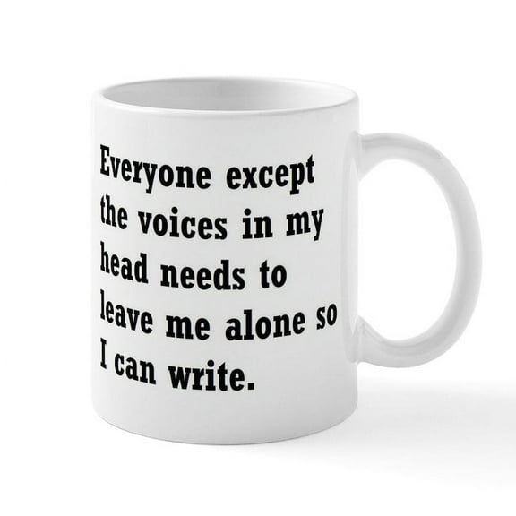 CafePress - Leave Me Alone To Write Mug - 11 oz Ceramic Mug - Novelty Coffee Tea Cup