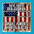 thumbnail image 2 of By His Blood We Are Healed Inspirational/Christian Tri-Blend Racerback Tank Top, Vintage Turquoise, X-Large, 2 of 5