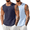 Navy/Light Blue, variant on COOFANDY Men's Tank Tops Summer Sleeveless Knit Top for Men Crew Neck Waffle Textured Tank Shirts
