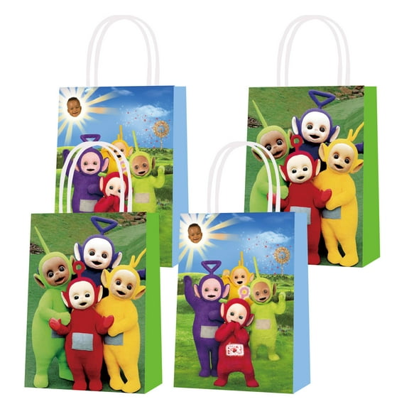 16 pcs For Teletubbies Theme Birthday Party Bags,Party Favor Bags,With Candy Gift Bags Handles Favor Bags for Birthday Party Decorations