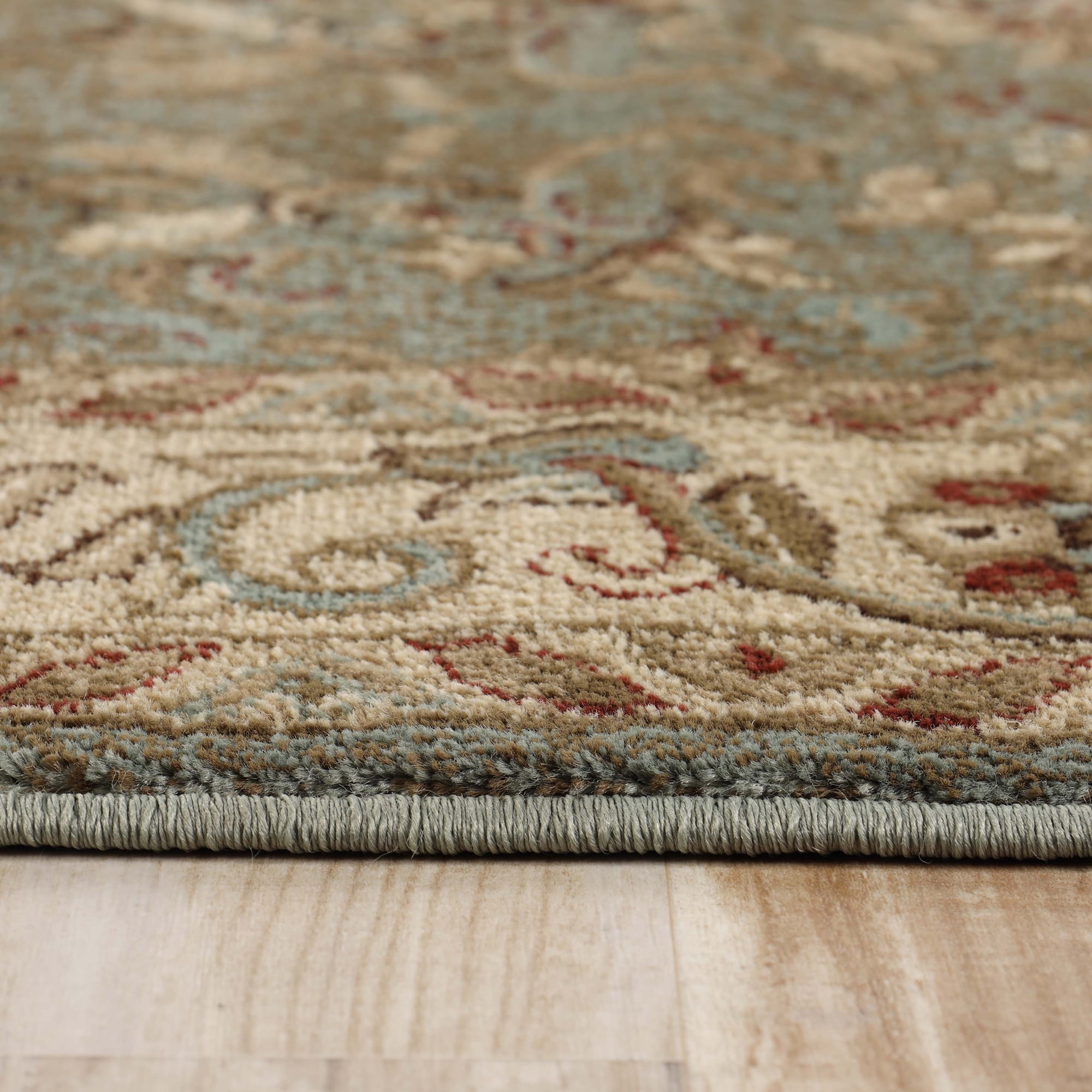 BNM Floral Scroll Vines Indoor Area Rug, 8' x 8', Green