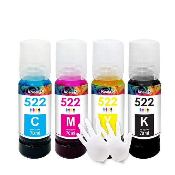 4 PK Koala 522 Ink Refill Epson 522 Ecotank ET 4800 2720 4700 2400 2800 2803 Ink