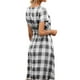 thumbnail image 4 of Vestido con cuello en V, rejilla, vestido sexy, manga corta, ropa de verano para mujer, XL, blanco y negro Vogacara AP001223-24, 4 of 6