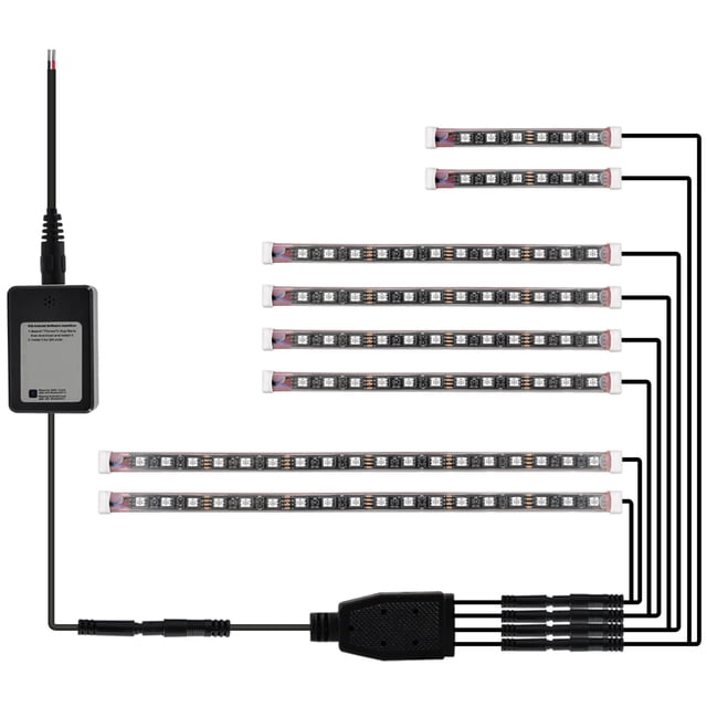 Yeacher Motorcycle LED Lights Kits, IP68 Waterproof Ambient Light, APP Control RGB Illusion Motorcycle Decorative