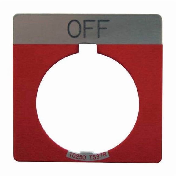 Eaton Cutler-Hammer Legend Plate,Square,Off,Red 10250TS24