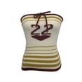thumbnail image 6 of Women’s Casual Knitted Tube Tops Number Heart Tie-up Boat Neck Exposed Navel Strapless Tops, 6 of 8