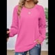 thumbnail image 5 of Sudaderas para Mujer, Suéteres de Cuello Redondo con Mangas de Punto , Moda 2025 Rosa Roja S, 5 of 8