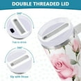 thumbnail image 4 of JSTEL Pink Rose Flowers 40 oz Tumbler Stainless Steel Water Bottle Vacuum Insulated Cup with Straw Lid & Handle For Travel Car Cup Holder, 4 of 8