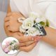 thumbnail image 4 of 2 Pieces Wedding Wrist Flower Decor,wedding Prom Hand Flower, Silvery Bling Wrist Flower, 4 of 5