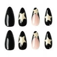 thumbnail image 3 of 24pcs/box Fake French y2k Nails Press On Long Stiletto Almond Shape Wearable False Nails With Stars Designs Full Cover Nail Tips, 3 of 5