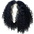 thumbnail image 1 of Peluca de mujer negra brasileña, corta, ondulada, rizada, con raya, fibra de alta temperatura, 1 of 4