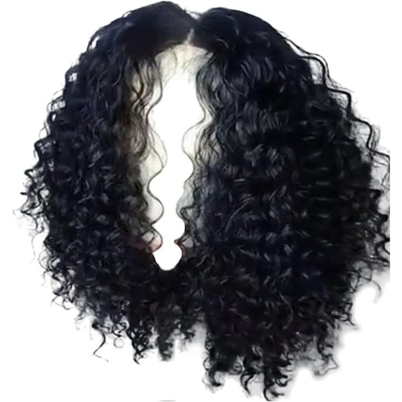 LHWEN Women Black Brazilian Short Wavy Curly Parting High Temperature Fiber Wig Hair Beauty Salon Straight Hair Fun Lace Wavy Curls Braided Hair Synthetic Hair bohon Perfect for Party Everyday