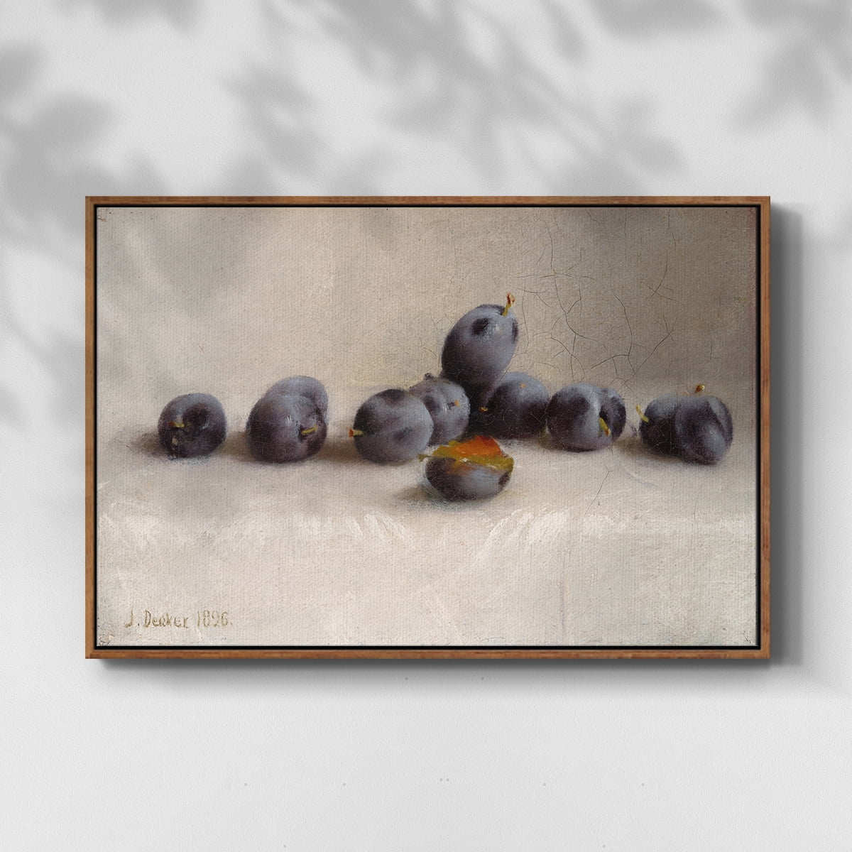Vintage Botanical Print-XLIV By Wexford Home Framed in Walnut Wood Gallery Wrapped Canvas 27 in. x 41 in.