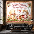 thumbnail image 6 of Happy Hearts Bloom Together with Puppy Bunny Garden, Playful Cottagecore Style for Animal Lovers, Floral Art, Valentine's Day Gift, Tapestry Wall Hanging for Nursery and Bedroom, 6 of 7