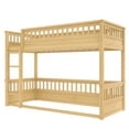 thumbnail image 4 of Bellemave Twin XL Over Twin XL Bunk Bed, Wood Bunk Bed Frame with 21.7" High Guardrail, Converts to 2 Individual Beds, Space Saving Floor Bunk Beds Design for Teen Adults,Natural, 4 of 8