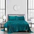 thumbnail image 2 of Chezmoi Collection Extra Soft Fleece Sheet Set Full, 4-Piece Microplush Non-Pilling Velvety Bed Sheet, Deep Pocket - Lightweight All Season Warmth, Full, Teal, 2 of 9