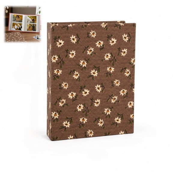 Photo Album 200 Pockets 4x6, Ditsy Floral Linen Hardcover Memory Book, Slip-in Picture Albums for for Wedding, Family, Anniversary, Baby, Vacation Pictures