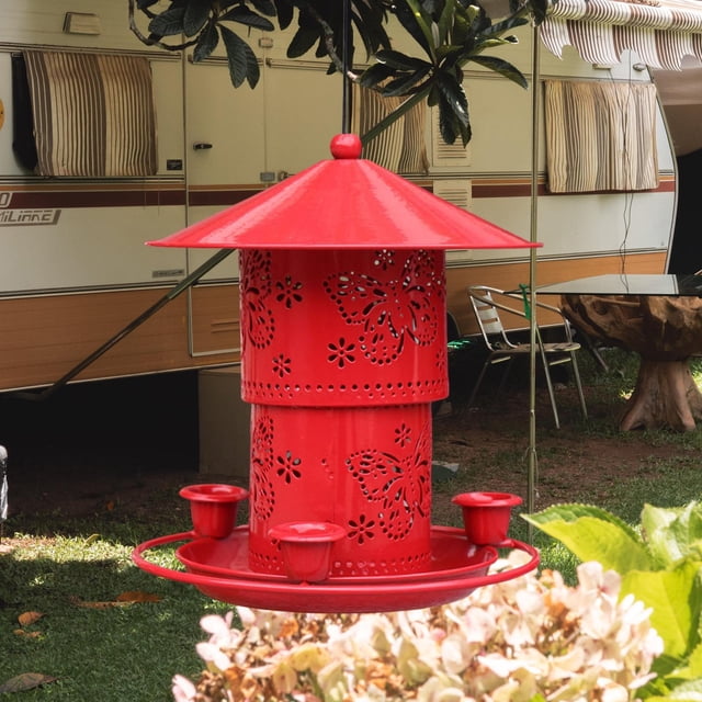 Alimentador de colibrí Colgante Comederos de pájaros pequeños portátiles Estación de alimentación de pájaros Bandeja de comida de pájaros para loros Fernando comedero para pájaros