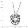 thumbnail image 2 of 925 Sterling Silver Polished Spring-Ring Oxidized Cubic Zirconia Religious Guardian Angel Necklace 18 Inch Pendant Neckl, 2 of 2