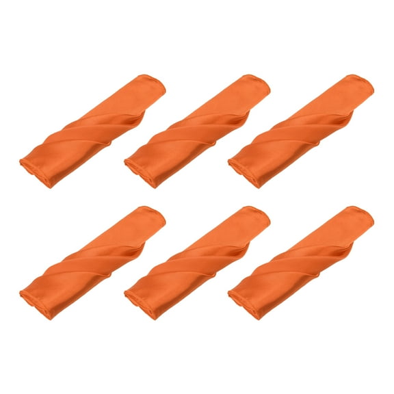 6pcs Cloth Napkins Orange Satin Table Napkins Polyester Table Napkin Fabric Napkin for Wedding Party,17x17 Inch