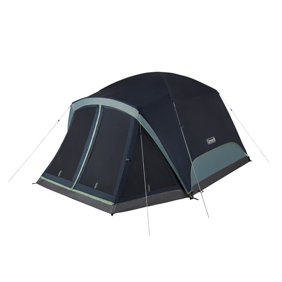 Coleman Skydome 6-Person Camping Tent with Screen Room for Family Camping, Weatherproof, Easy 5-Minute Setup, WeatherTec System, Blue Nights
