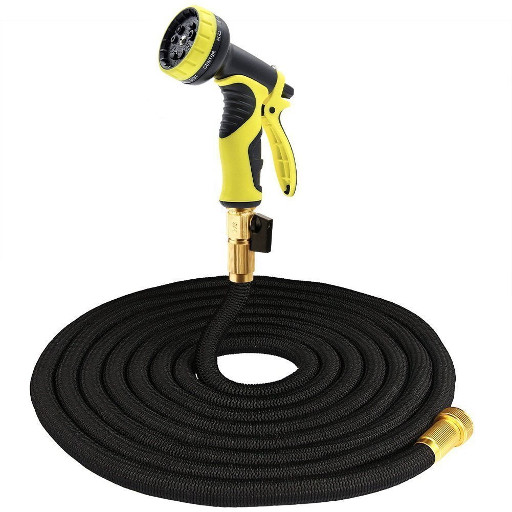 Tespressolife 25ft Expandable Garden Hose with 9-settings Spray Nozzle by