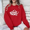 thumbnail image 6 of Tejiojio Valentine's Day Sweatshirts Red Heart Sweater for Women Round Neck Printed Sweatshirt Long Sleeved Top, 6 of 8