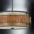 thumbnail image 5 of Urban Ambiance Luxury Art Deco Chandelier, Small Size: 6.5"H x 16"W, with Moroccan Style Elements, Copper Revival Finish and Oyster Mica Inner Shade, Mosaic Tile Outer Shade, UQL2431, 5 of 7