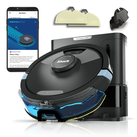 Shark Matrix Plus 2in1 Robot Vacuum & Mop with Sonic Mopping, Matrix Clean, Home Mapping, HEPA Bagless Self Empty Base, CleanEdge, for Pet Hair, WiFi, Black/Mocha, AV2630WA Wet and Dry Self-Empty