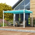 thumbnail image 4 of Gymax 12' x 10' Outdoor Pergola w/ Retractable Canopy Aluminum Frame Anchors Patio Turquoise, 4 of 10