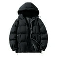 thumbnail image 2 of Maoxin Men's Jacket Men's Stitching Drawstring Hooded Slim Fashion Jacket Coat Outwear Plus Size Jacket for Men , Black , XL, 2 of 6