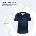 thumbnail image 4 of Balery Blue Glitter Retro Baseball Jersey for Men Casual Button Down Shirts Short Sleeve Active Team Sports Uniform-X-Large, 4 of 9
