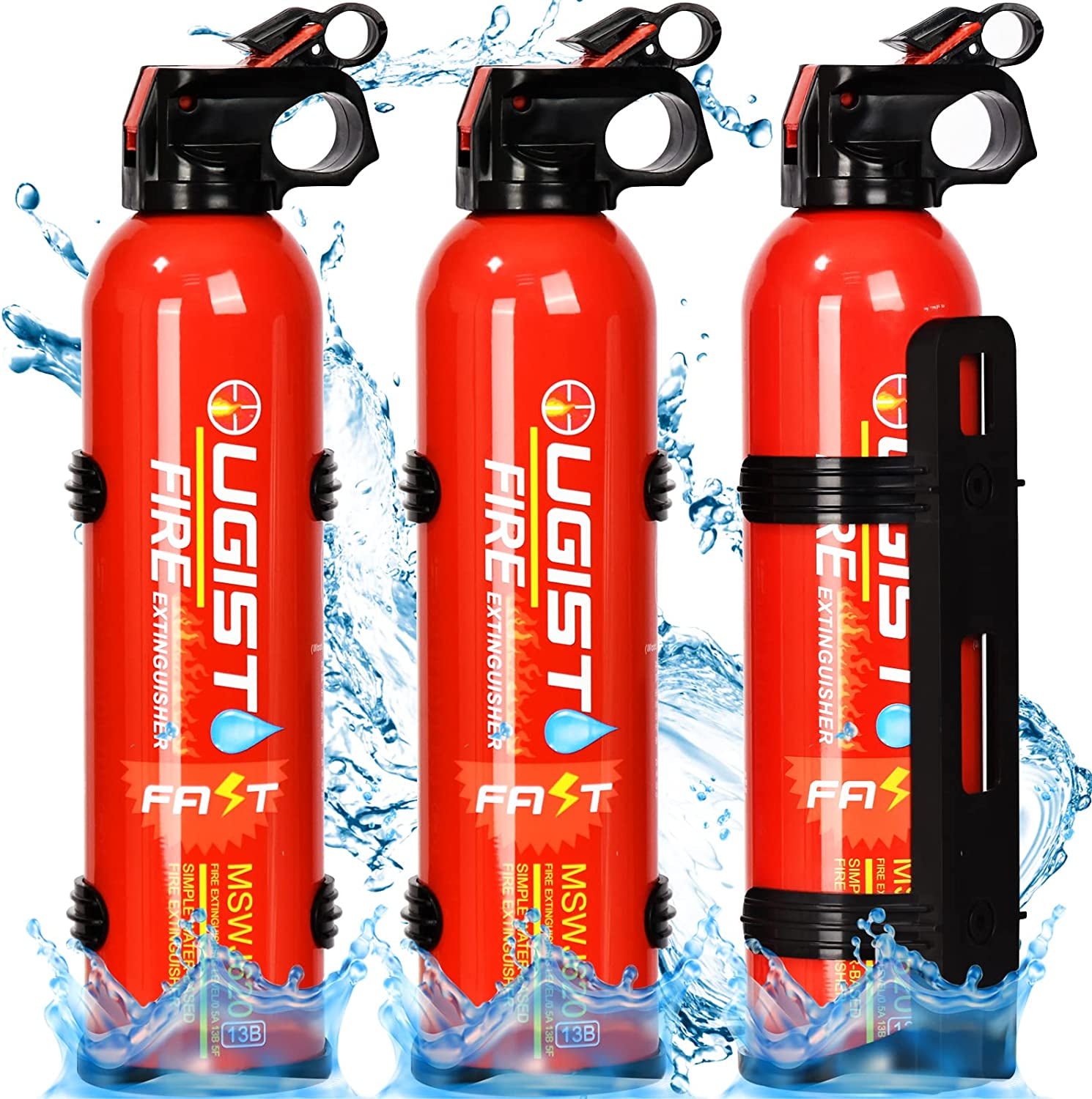 Fire Extinguisher 3 Pack with Bracket Ougist 620ml Fire Extinguishers