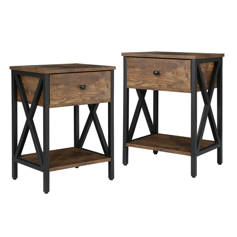 （kyo）新品　M.W.M READY Table2 ZENSTYLE Living Room Pair of End Tables with X-Design Metal