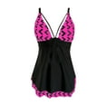thumbnail image 4 of EGNMCR Womens Swimsuits Plus Size Fashion Summer Strappy Casual Printed Tankini Bathing Suits Swimwear Beachwear Two Piece Set Summer Sale Clearance, 4 of 5