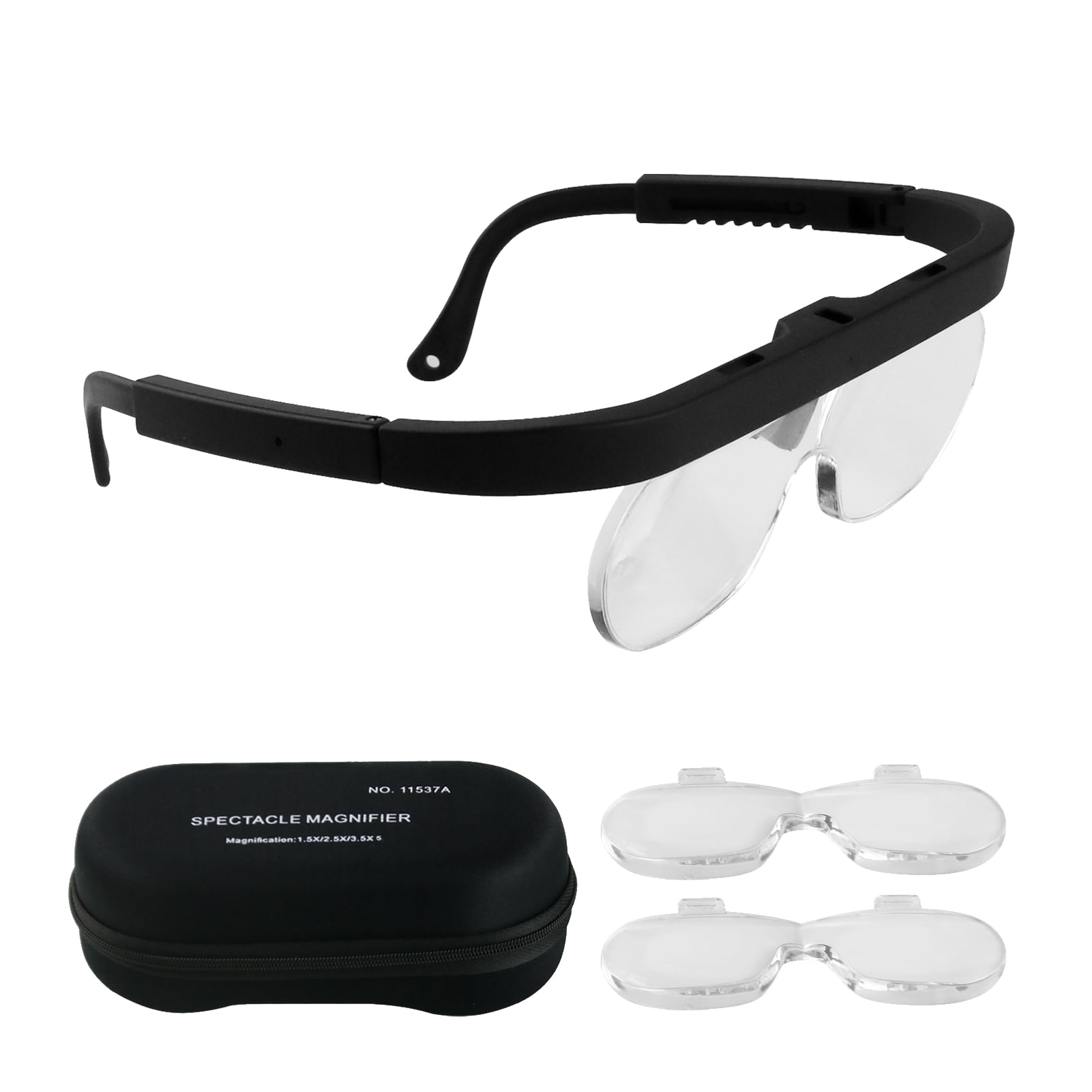 Clip-on Eye Glasses Binocular Magnifier Eyeglasses With 3 Lens 1.5X,2.5X,3.5X 