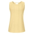 thumbnail image 5 of Womens Sleeveless Tank Tops Criss Cross Open Back Eyelet Top Loose Casual Summer Crew Neck Shirts Yellow, XL, 5 of 7