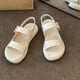 thumbnail image 4 of Sandalias de punta redonda para mujer, Sandalias planas de PU con punta abierta para mujer Sandalias de verano para mujer Probadas y confiables, 4 of 8
